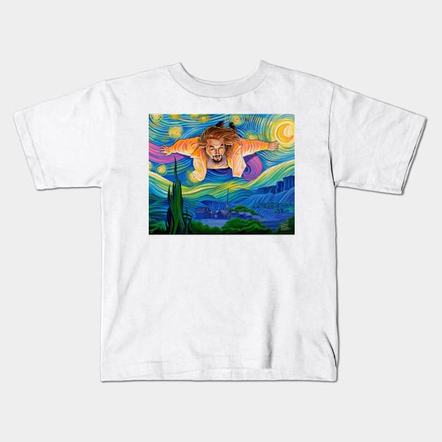 Lebowski VanGogh Kids T-Shirt by Dave MacDowell Designs